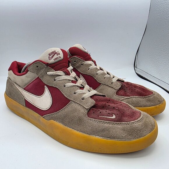 Nike SB Force 58 Team Red Gum Light Brown Mens Size 11.5 Sneaker Shoes Casual - Picture 1 of 13